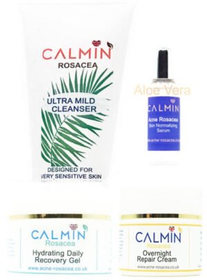 4 Piece Value Kit.  Hydrating Daily Recovery Gel, Overnight Repair Cream, Calmin skin normalizing serum, Cleanser 200g